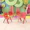 Flash Furniture Red Plastic Stackable School Chair with 10.5'' Seat Height, PK4 4-YU-YCX4-003-RED-GG - alternate 1